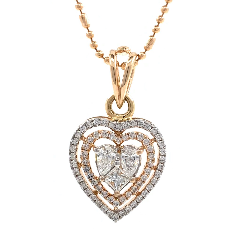 Heart Shaped Diamond Pendant in 18k Rose Gold 9SHP10 - Image 2