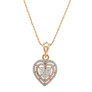 Heart Shaped Diamond Pendant in 18k Rose Gold 9SHP10