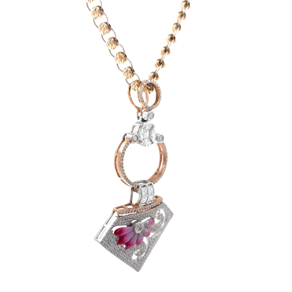 Hermoso Diamond Pendant Painted in Rose Gold 8SHP87 - Image 4