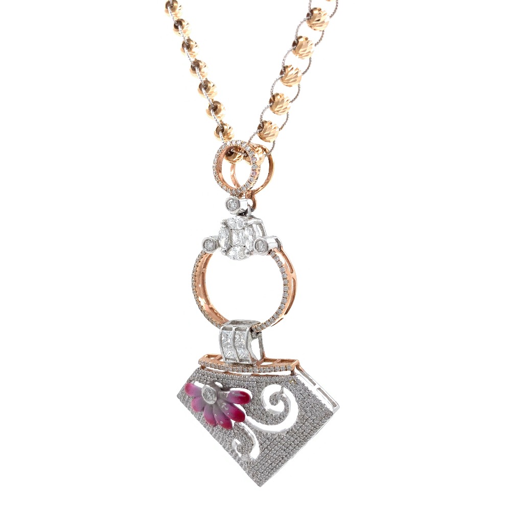 Hermoso Diamond Pendant Painted in Rose Gold 8SHP87 - Image 3