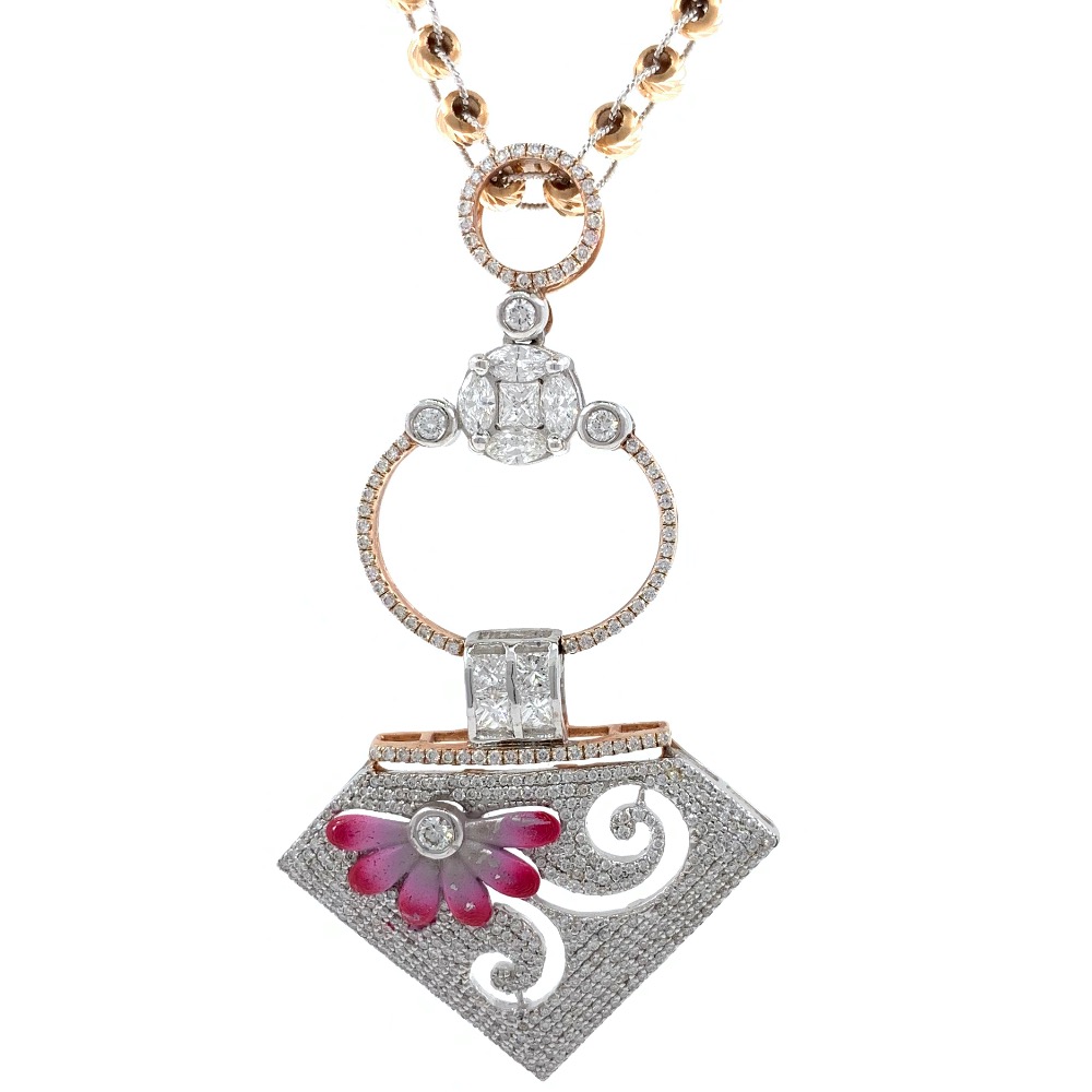 Hermoso Diamond Pendant Painted in Rose Gold 8SHP87 - Image 2