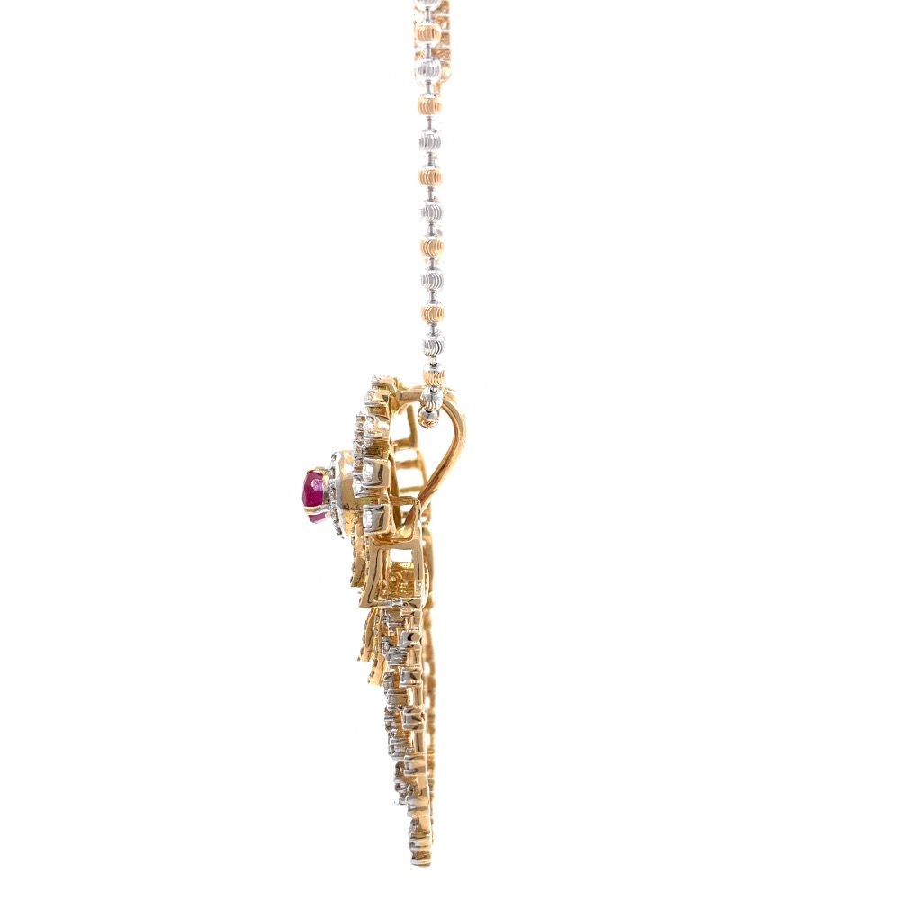 Incroyable Diamond Pendant with Red Colour Stone in Rose Gold 8SHP36 - Image 5