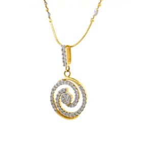 Circular diamond pendant in yellow gold 8shp7