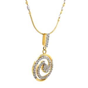 Circular diamond pendant in yellow gold 8shp7