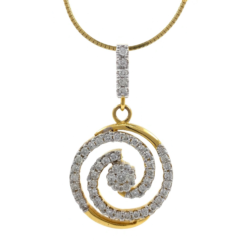 Circular diamond pendant in yellow gold 8shp7 - Image 2