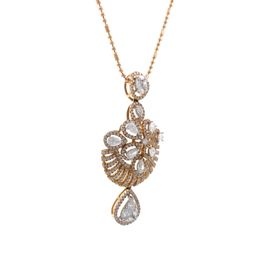 Giovanea Pressure Set Diamond Pendant in Rose Gold 7SHP11 - Image 3