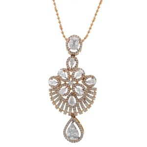 Giovanea Pressure Set Diamond Pendant in Rose Gold 7SHP11