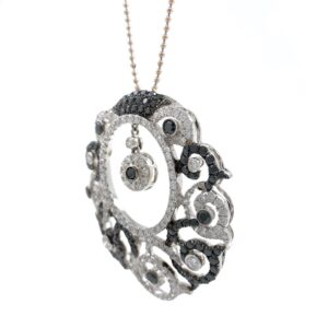 Maravillosa black & white diamond pendant in white gold shp19