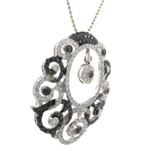 Maravillosa black & white diamond pendant in white gold shp19