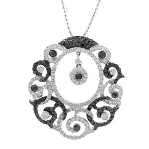 Maravillosa black & white diamond pendant in white gold shp19