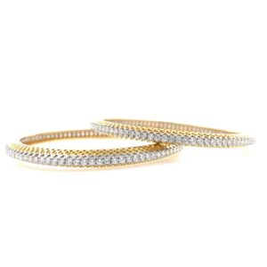 Single Line Classic Diamond Bangle in Yellow Gold 7BNG19