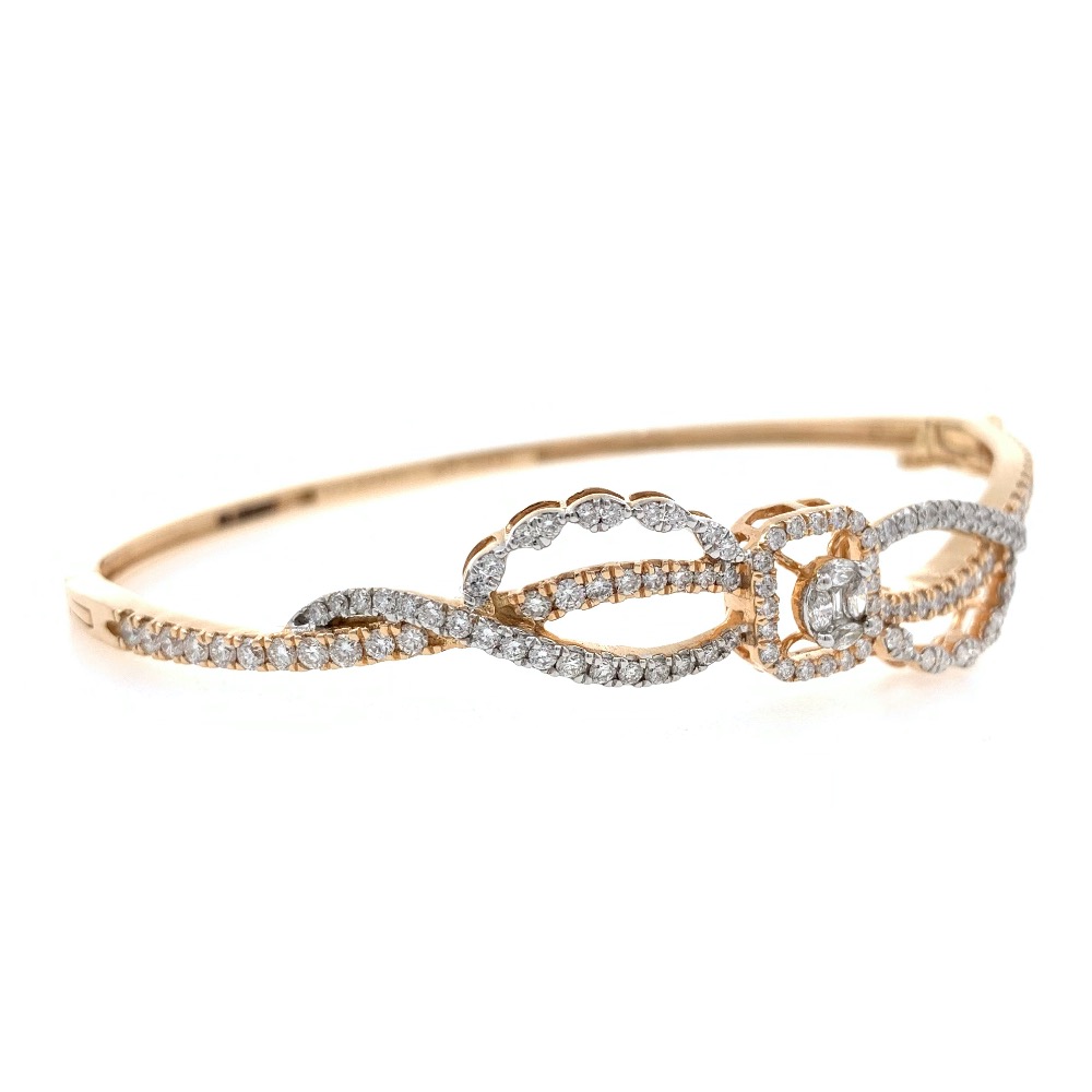 18kt / 750 rose gold classic diamond bracelet 9brc8 - Image 2