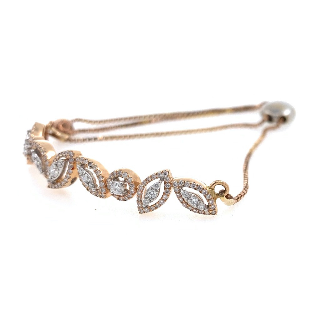 18kt / 750 rose gold chain diamond bracelet 8brc45 - Image 3