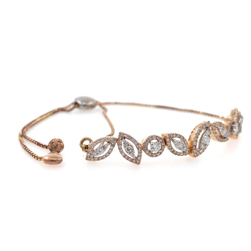 18kt / 750 rose gold chain diamond bracelet 8brc45 - Image 2