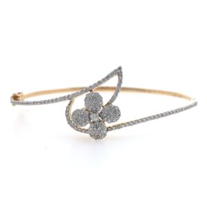 18kt / 750 yellow gold floral diamond bracelet 8brc35
