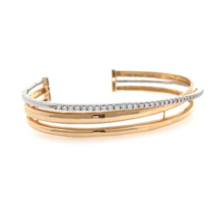 18kt / 750 rose gold fancy micro set diamond bracelet 7brc28