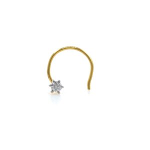 18kt / 750 yellow gold classic single 0.05 cts diamond nose pin 9np134