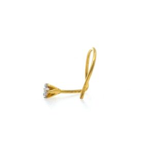 18kt / 750 yellow gold classic single 0.05 cts diamond nose pin 9np131