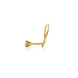 18kt / 750 yellow gold classic single 0.02 cts diamond nose pin 9np129