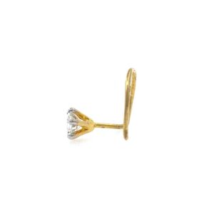 18kt / 750 yellow gold classic single 0.11 cts diamond nose pin 9np72