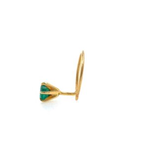 18kt / 750 Yellow Gold Classic Nose Pin In Emerald 8NP105
