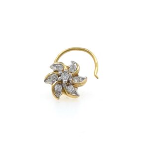 18kt / 750 Yellow Gold Fancy Nose Pin in Diamond 5NP210