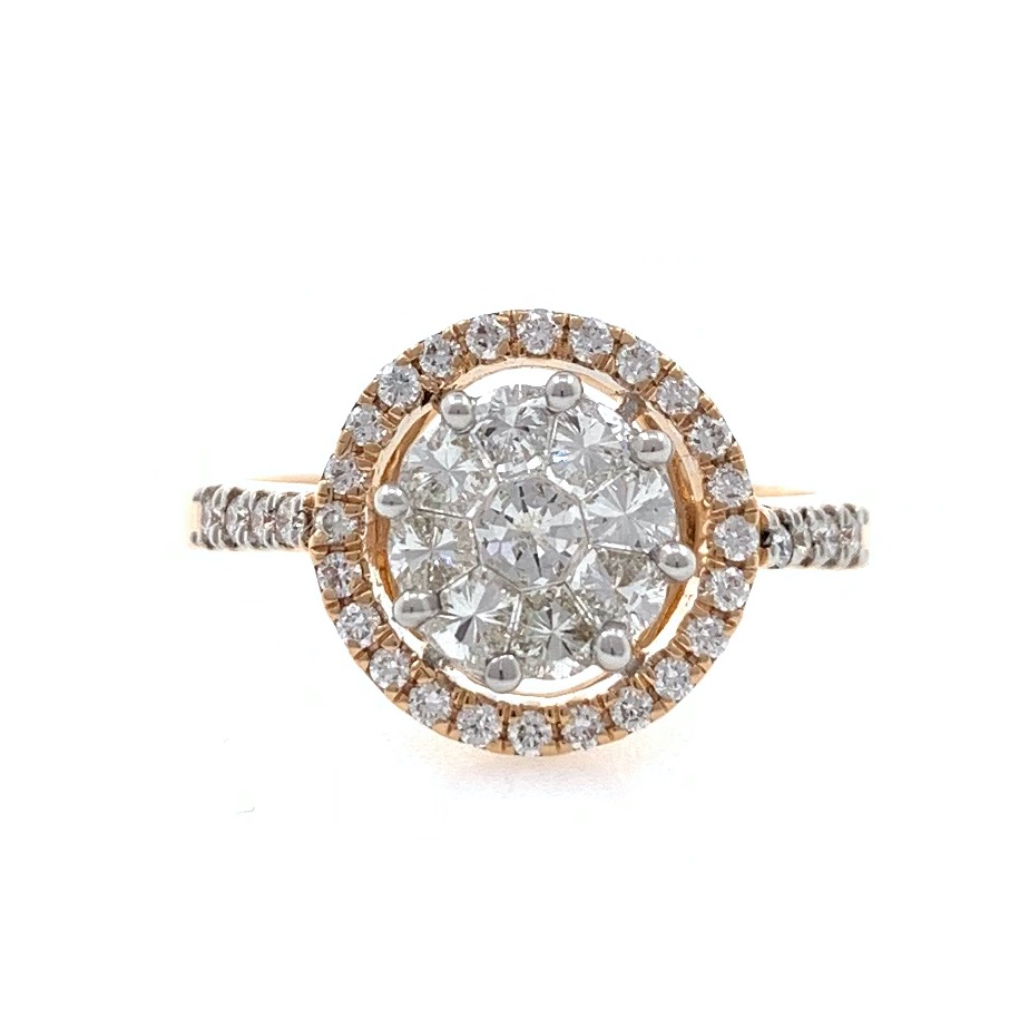 18kt / 750 rose gold classic engagement diamond ring 0lr4 - Image 2