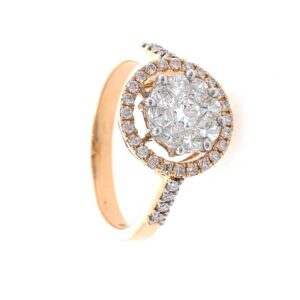 18kt / 750 rose gold classic engagement diamond ring 0lr4