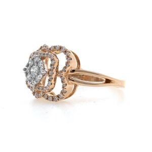 18kt / 750 Rose Gold Simple Diamond Ladies Ring 9LR353