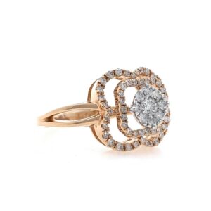 18kt / 750 Rose Gold Simple Diamond Ladies Ring 9LR353