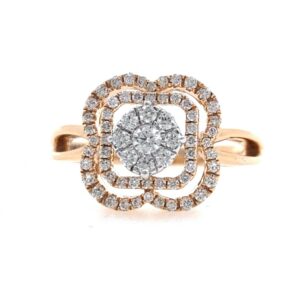 18kt / 750 Rose Gold Simple Diamond Ladies Ring 9LR353