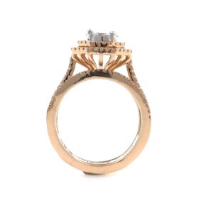 18kt / 750 rose gold Stackable engagement diamond ladies ring 9lr352