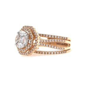 18kt / 750 rose gold Stackable engagement diamond ladies ring 9lr352