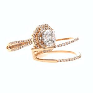 18kt / 750 rose gold Stackable engagement diamond ladies ring 9lr352