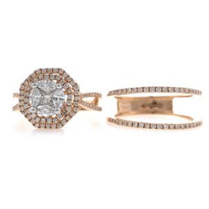 18kt / 750 rose gold Stackable engagement diamond ladies ring 9lr352