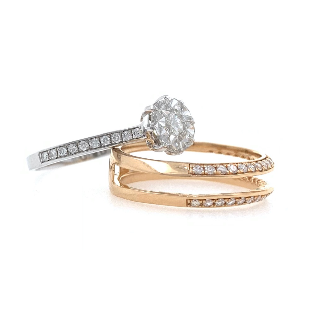 18kt / 750 rose gold stackable diamond ladies ring 9lr351 - Image 4