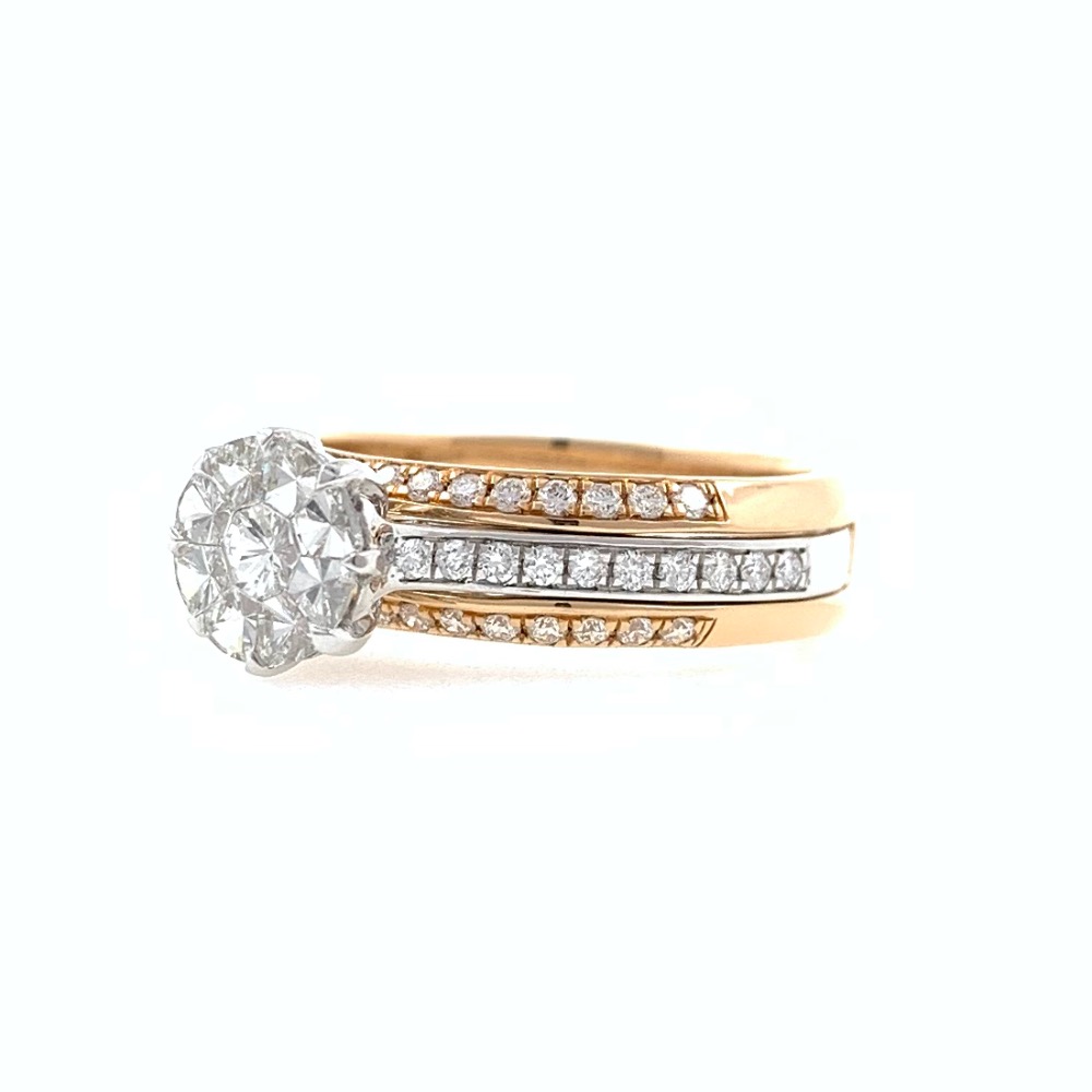 18kt / 750 rose gold stackable diamond ladies ring 9lr351 - Image 3