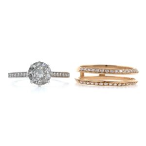 18kt / 750 rose gold stackable diamond ladies ring 9lr351
