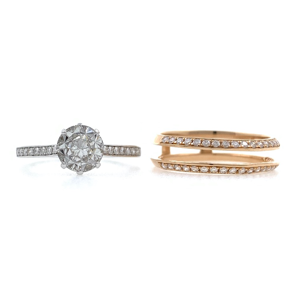 18kt / 750 rose gold stackable diamond ladies ring 9lr351 - Image 2