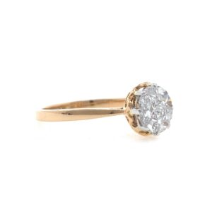 18kt / 750 rose gold classic engagement diamond ladies ring 9lr350