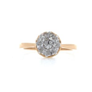 18kt / 750 rose gold classic engagement diamond ladies ring 9lr350