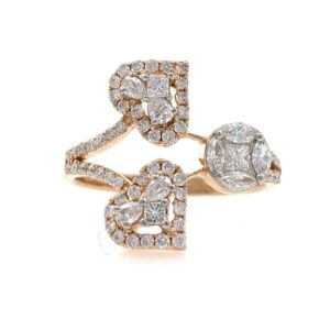 18kt / 750 rose gold fancy diamond ladies ring 9lr331