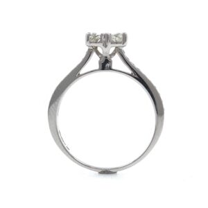 18kt / 750 white gold classic heart diamond ladies ring 9lr325