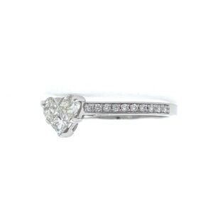 18kt / 750 white gold classic heart diamond ladies ring 9lr325