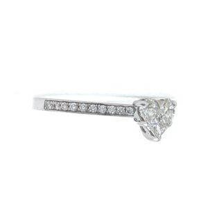 18kt / 750 white gold classic heart diamond ladies ring 9lr325