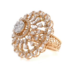 18kt / 750 rose gold bridal diamond ladies ring 9lr308