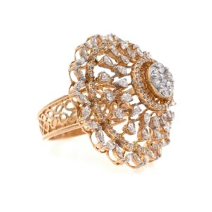 18kt / 750 rose gold bridal diamond ladies ring 9lr308
