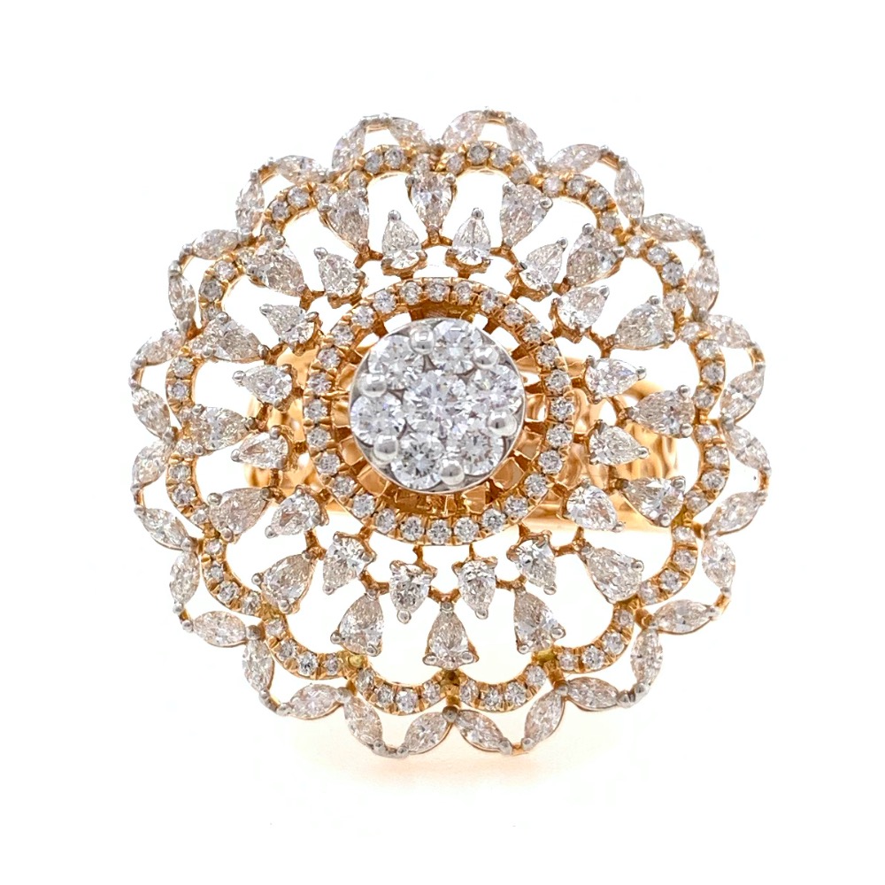 18kt / 750 rose gold bridal diamond ladies ring 9lr308
