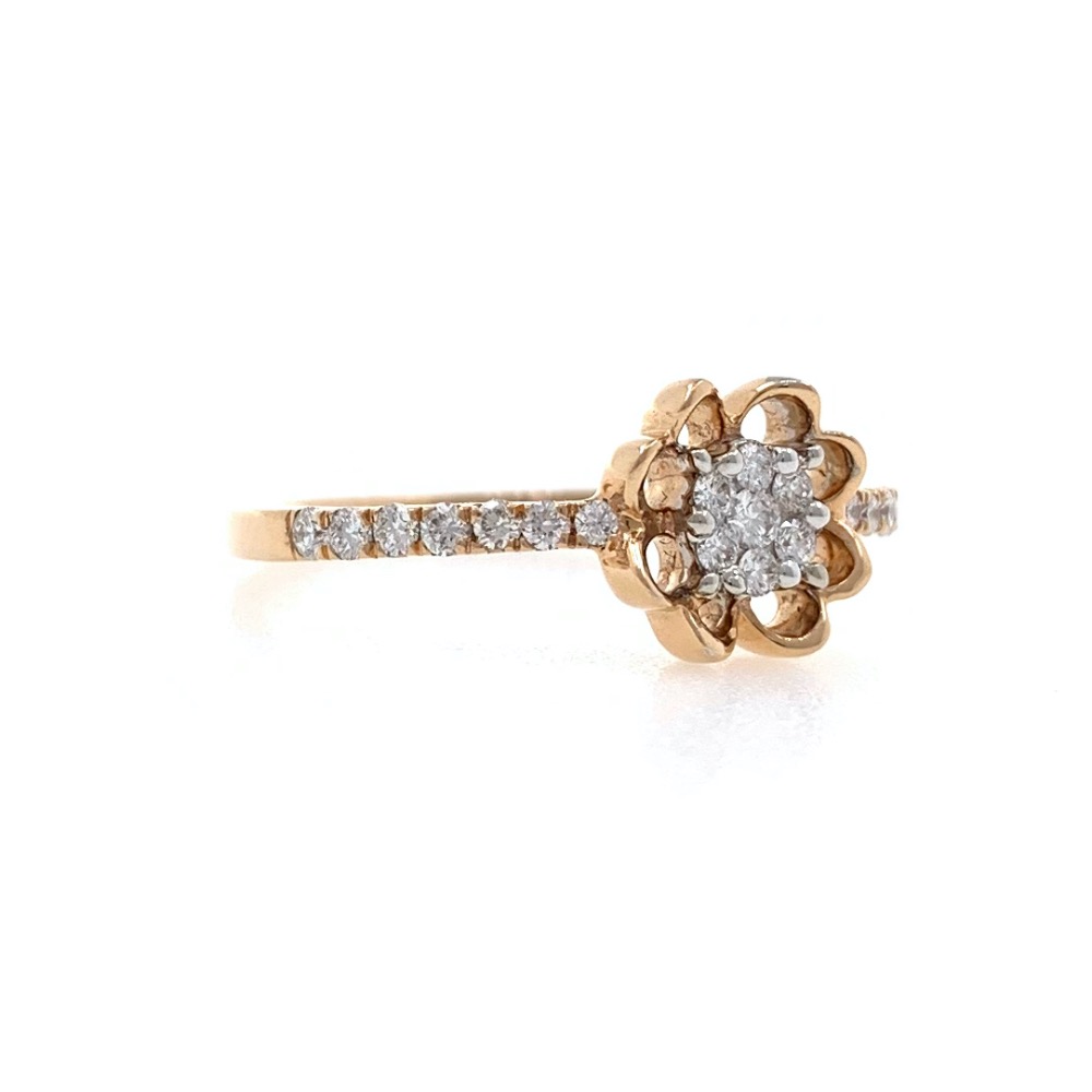 18kt / 750 Rose gold Floral Design Diamond Ladies Ring 9LR299 - Image 3