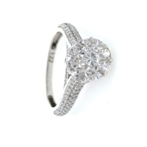 18kt / 750 white gold engagement diamond ring for ladies 9lr270